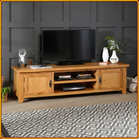 Rustic Oak : TV 150cm - Kệ Ti Vi , CD + 2 Cánh Gỗ